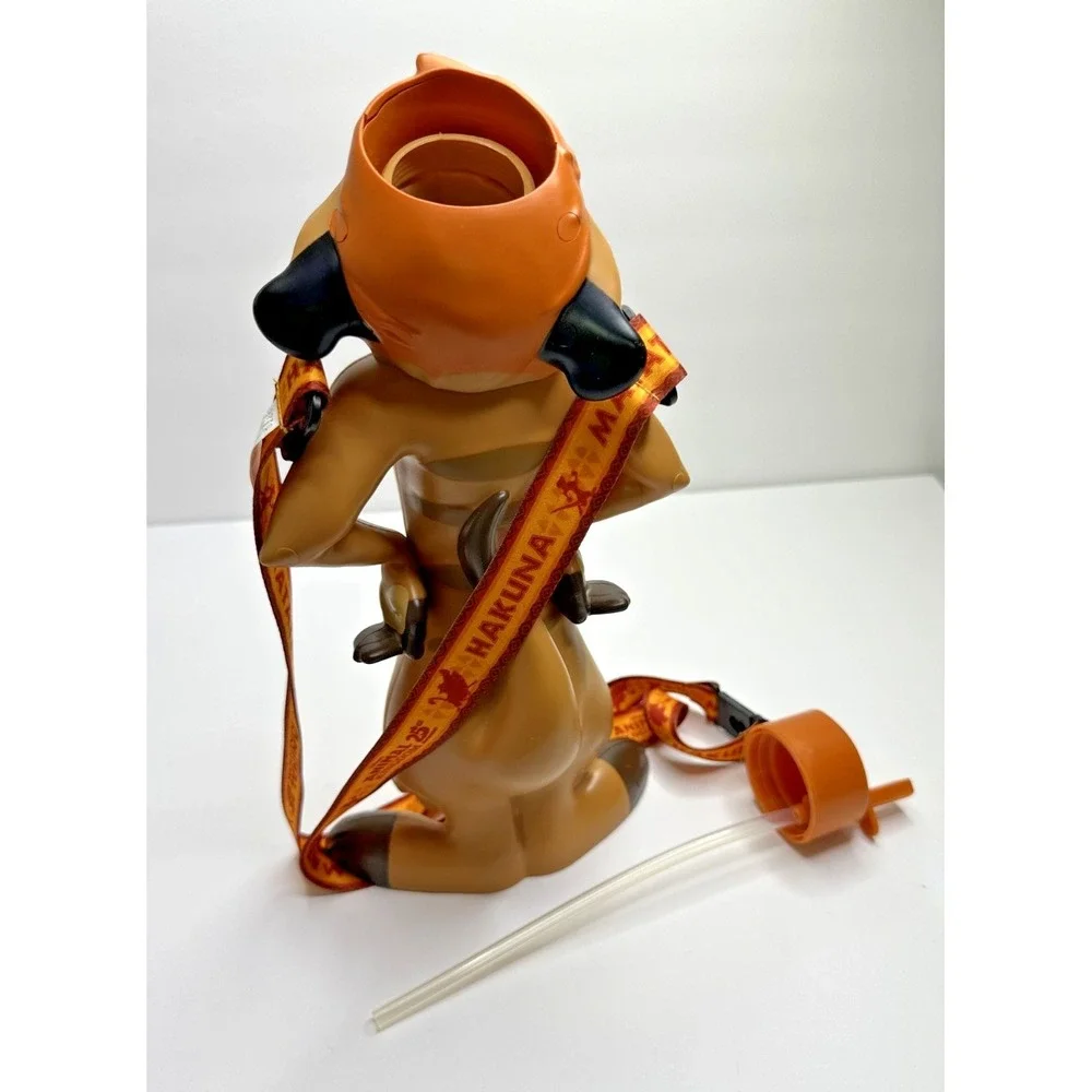 Disney‎ Parks Timon The Lion King Souvenir Drink Cup Straw Lanyard Hakuna Matata